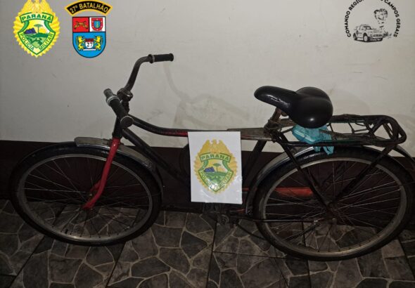 Bicicleta recuperada em Cruz Machado
