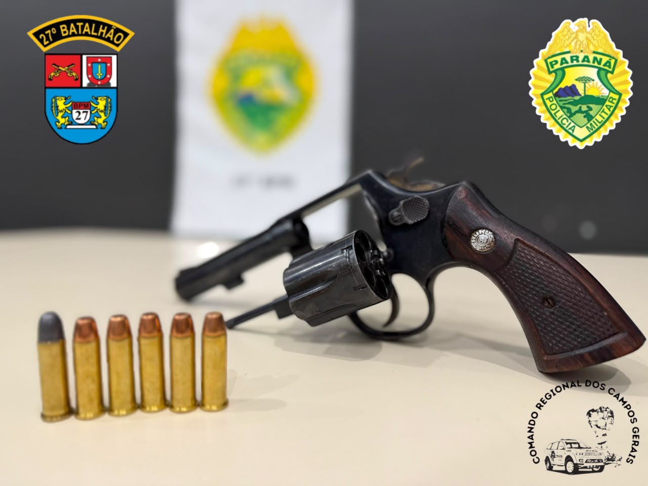 Polícia Militar apreende revólver após suspeito fugir para área de mata em Cruz Machado