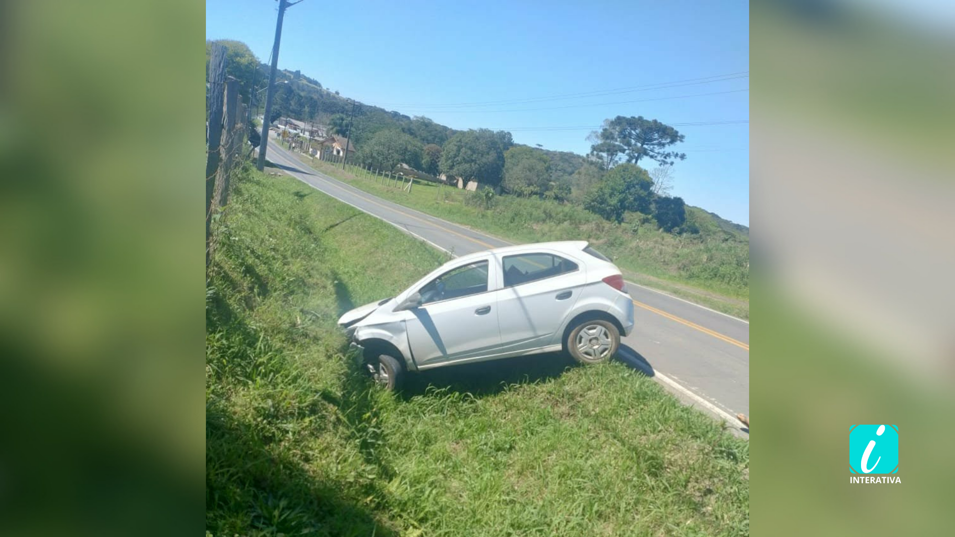 Saída de pista é registrada na PR-364 no Guamirim