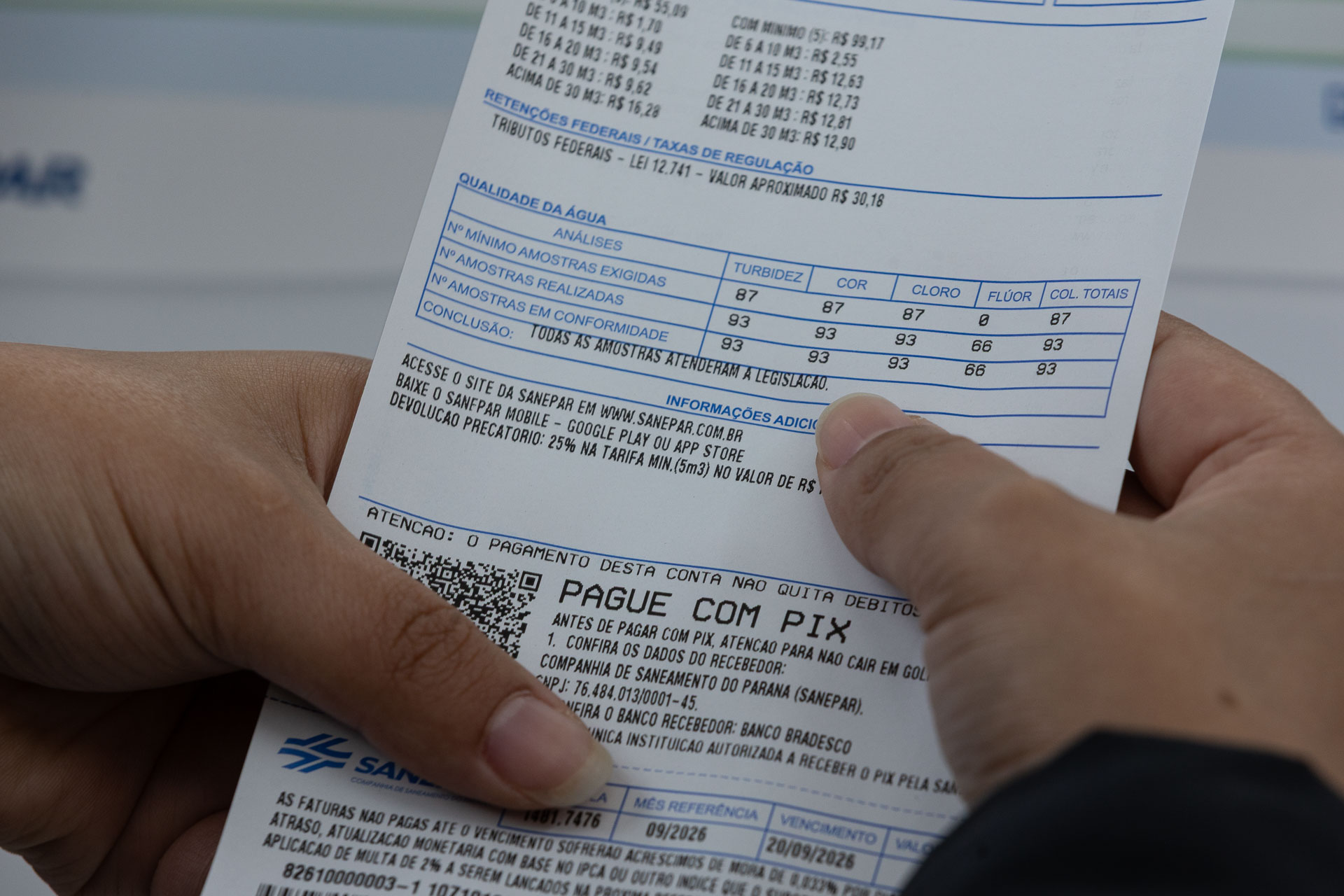 Sanepar aplica desconto de 25% na tarifa mínima e lança fatura mais clara e moderna a partir de 1º de outubro